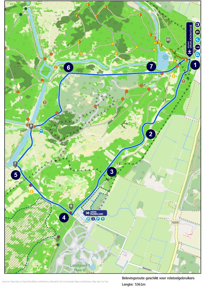 Plattegrond van een route