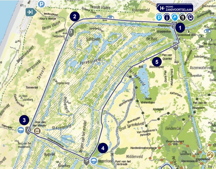 Plattegrond van een route