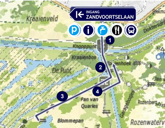 Plattegrond van een route