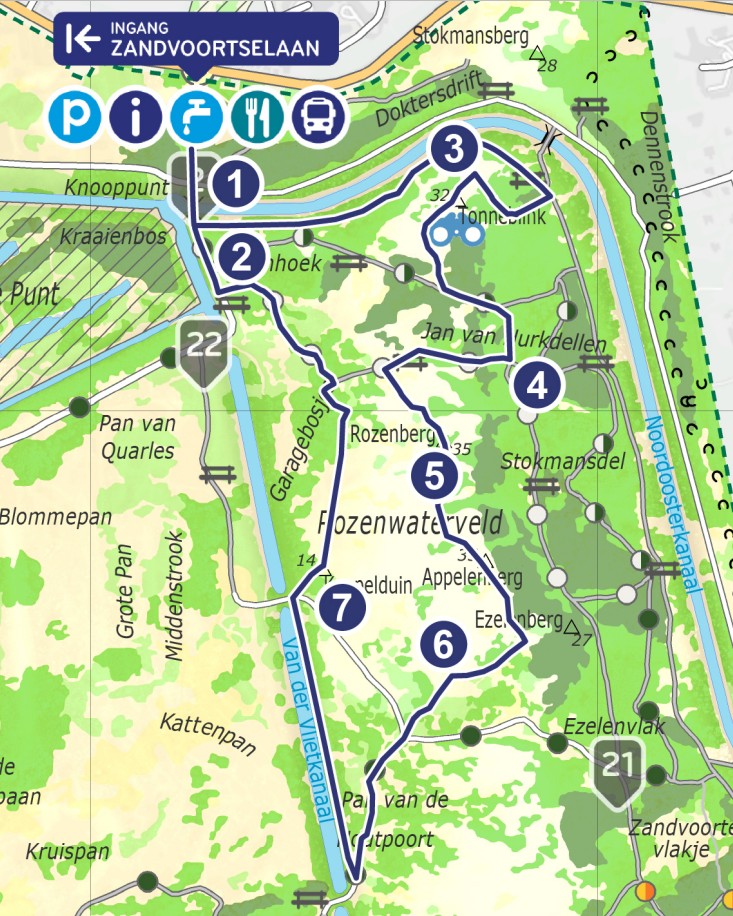 Plattegrond van een route
