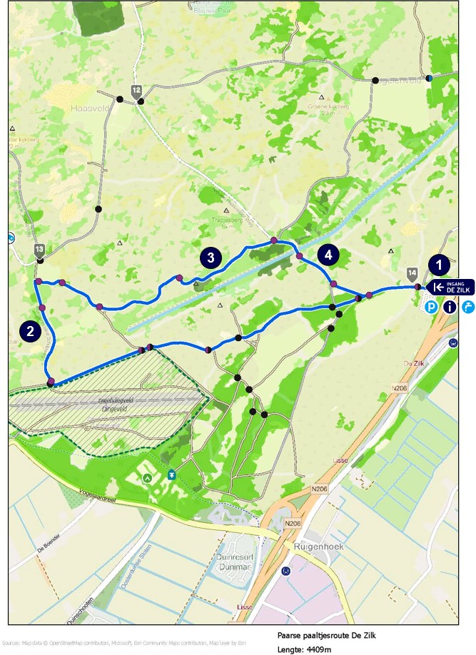 Plattegrond van een route