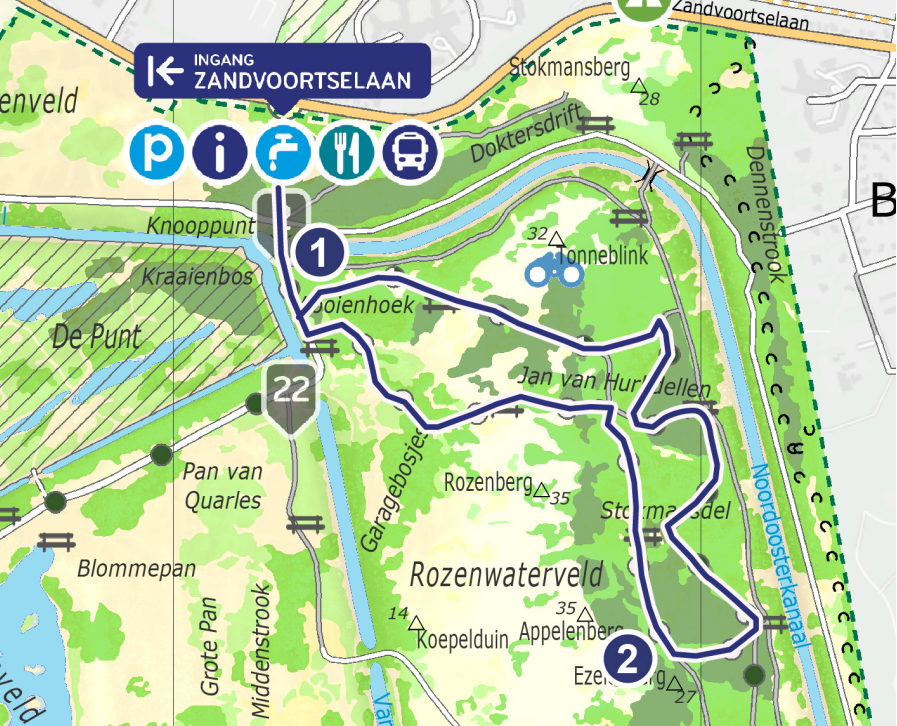 plattegrond van een route.