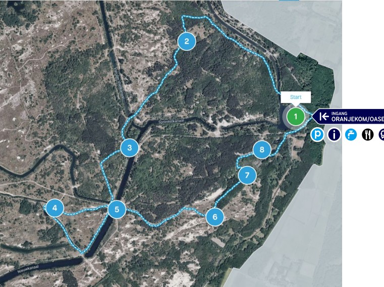 Plattegrond van een route