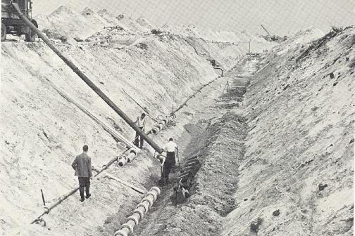 Historische afbeelding - graven van kanalen